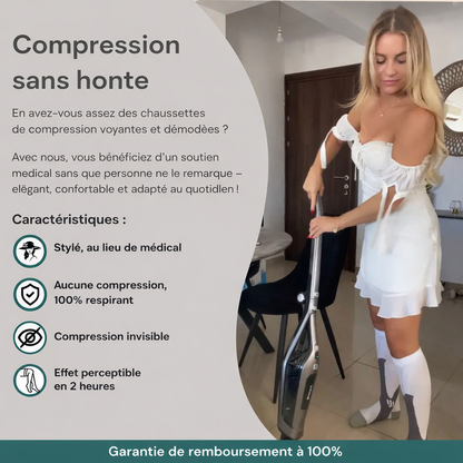 Altéos Paris® Chaussettes de compression pour jambes lourdes et douloureuses