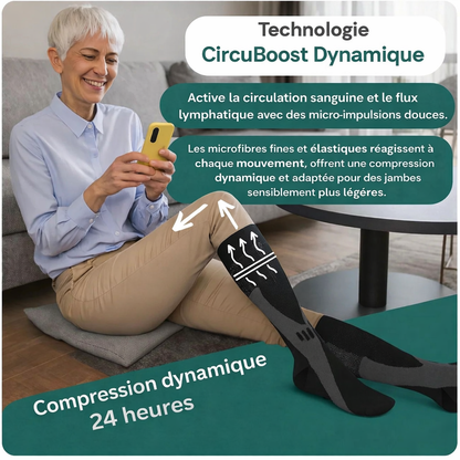 Altéos Paris® Chaussettes de compression pour jambes lourdes et douloureuses
