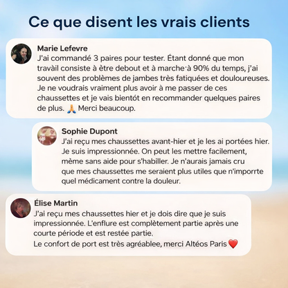 Altéos Paris® Chaussettes de compression pour jambes lourdes et douloureuses